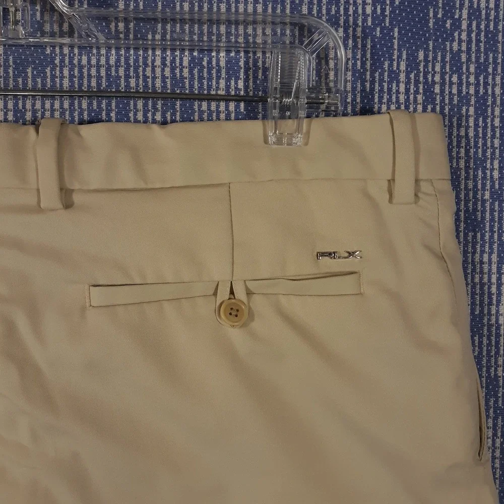 RLX Ralph Lauren Pants Mens Size 38 x 30 Beige Chino Flat Front Golf